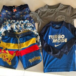 Nike Pokemon Boys Shirt Swim Trunks Bundle Activewear Lot Size 4T 5T